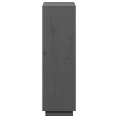 Hoge kast 110,5x35x117 cm massief grenenhout grijs