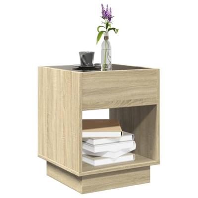 Salontafel met Infinity LED 40x40x50 cm sonoma eikenkleurig