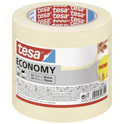 Afplaktape tesa® Economy 2x 50mx30mm, 2x 50mx19mm promopack