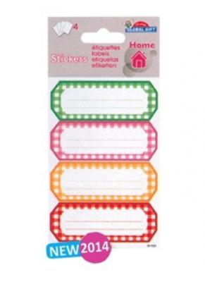 Verhaak keukenetiketten gekleurd papier 4 vellen à 4 stuks
