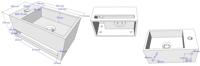 Fontein Wiesbaden Solid | 36x21x16 cm | Solid Surface | Links montage | 1 kraangat | Rechthoek | Wit mat - thumbnail