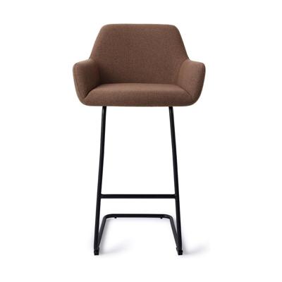 Jesper Home Barkruk 'Hiroo' Arch Black, kleur Rustic Rye (zithoogte 76cm)