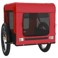 VidaXL Hondenfietstrailer oxford stof en ijzer rood en zwart - thumbnail
