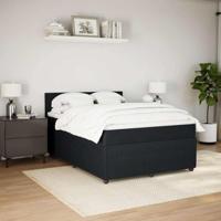 Boxspring met matras fluweel zwart 140x200 cm - thumbnail