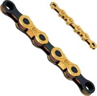 KMC ketting X12 12v 126L waxed goud/zwart - thumbnail