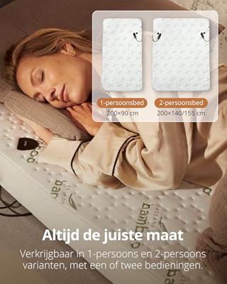 Duux Snooze Bamboo Heated Underblanket 200 x 90 Elektrische deken
