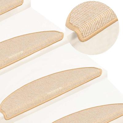 VidaXL Trapmatten 15 st 65x21x4 cm crème halfrond groot