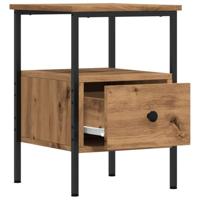 Nachtkastjes 2 st 34x36x50cm bewerkt hout artisanaal eikenkleur - thumbnail