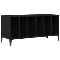 Platenkast met plank Zwart eiken 100 x 38 x 48 cm Bewerkt hout - thumbnail