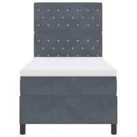 Boxspringbed met matras fluweel donkergrijs 100x200 cm - thumbnail