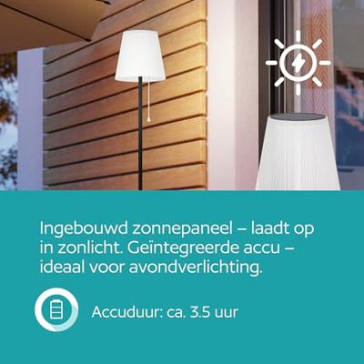 Eglo TerraslampScordiano zwart met wit solar - 901899