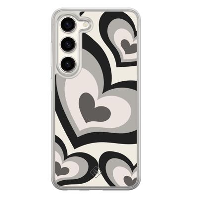 Samsung Galaxy S23 hybride hoesje - Hart swirl zwart