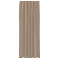 Gordijnen voile met roedezakken 2 st lichtbruin - thumbnail