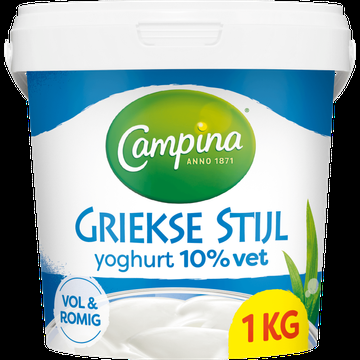Campina Griekse Stijl Yoghurt 10% Vet 1 kg bij Jumbo
