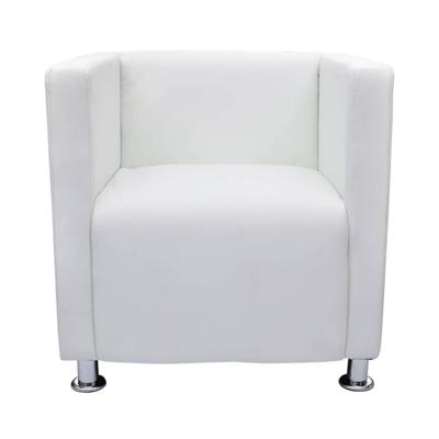 VidaXL Fauteuil kubus kunstleer wit