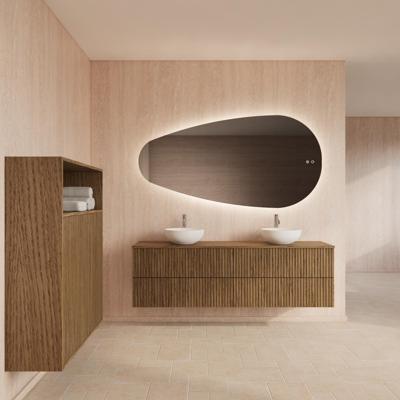 Badmeubelset Gliss Design Hybris Castle Brown 180 cm Met Waskom Badmeubelset Gliss Design Hybris Castle Brown 180 cm Met Waskom