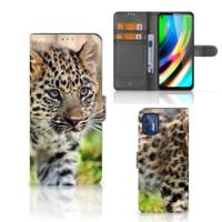 Motorola Moto G9 Plus | Telefoonhoesje | Met pasjeshouder | Baby Luipaard - thumbnail