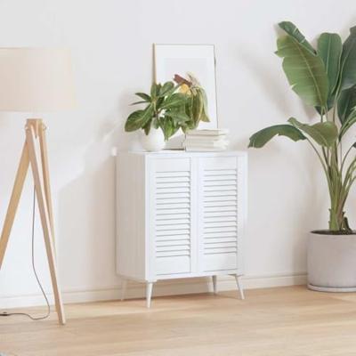 VidaXL Kastdeuren louvredesign 2 st 61,5x29,5 cm wit