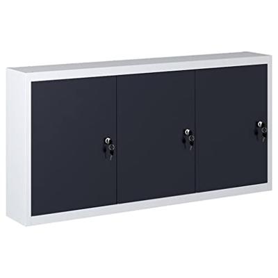 VidaXL Gereedschapskast voor aan de wand metaal grijs en zwart VidaXL Gereedschapskast voor aan de wand metaal grijs en zwart
