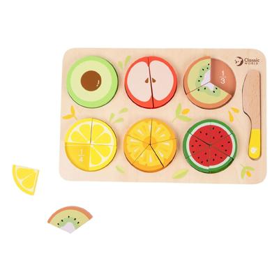 Classic World houten fruit puzzel breuken, 22dlg. Classic World houten fruit puzzel breuken, 22dlg.