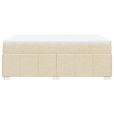 Boxspring met matras stof crèmekleurig 160x200 cm