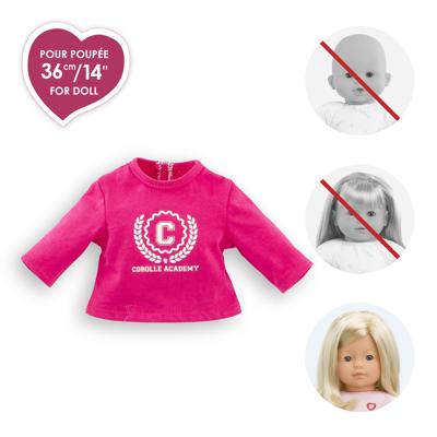 Corolle fuchsia t-shirt voor poppen, 36cm