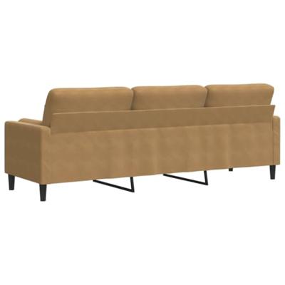 3-zitsbank met sierkussens 210 cm fluweel bruin