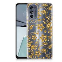 Motorola Moto G62 5G | TPU Case | Gouden Bloemen - thumbnail