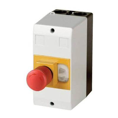 Eaton CI-PKZ01-PVT 281406 Lege behuizing Opbouw, Met NOT-AUS schakelaar (l x b x h) 80 x 97 x 160 mm NOT-AUS Grijs, Geel, Rood, Zwart 1 stuk(s)