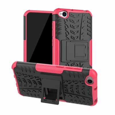 Tire Texture TPU + PC schokbestendig beschermende case voor Xiaomi Redmi gaan met houder (roze)