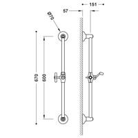 Glijstang Tres Clasic 60 cm RVS - thumbnail