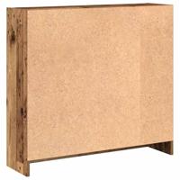 Boekenkast 80x24x76 cm bewerkt hout oud houtkleurig - thumbnail