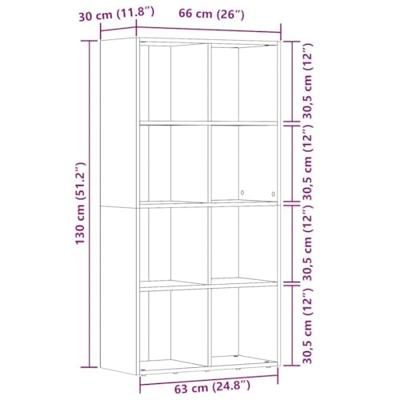Boekenkast 66x30x130 cm bewerkt hout artisanaal eikenkleur