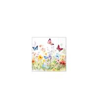 Servetten 25cm butterflies in field - thumbnail