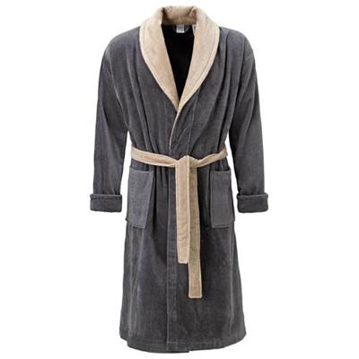 Vandyck badjas velours katoen - grijs-xs