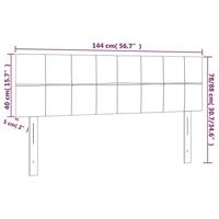 Hoofdbord LED 144x5x78/88 cm stof donkergrijs - thumbnail