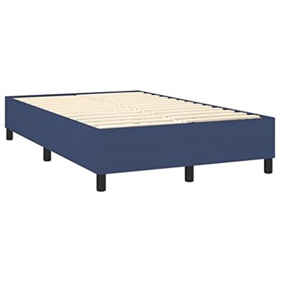 Boxspring met matras stof blauw 120x200 cm