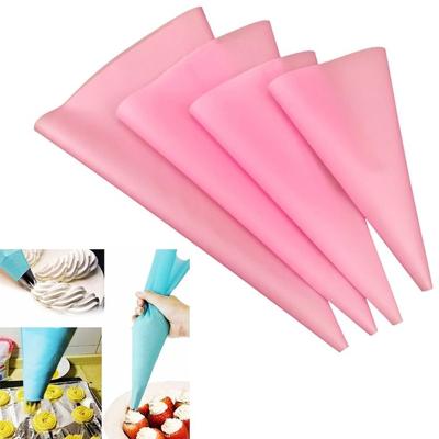 4 stuks siliconen ijsvorming piping Cream gebak tas mondstuk DIY cake versieren tools (EVA tas roze 4 gemengd)