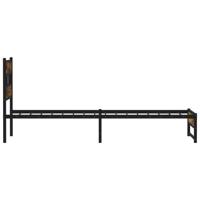 Bedframe zonder matras metaal gerookt eikenkleurig 180x200 cm - thumbnail