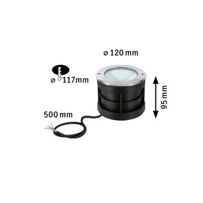 Paulmann 94387 Vloerinbouwlamp LED vast ingebouwd LED RVS Paulmann 94387 Vloerinbouwlamp LED vast ingebouwd LED RVS
