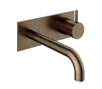 Hotbath Cobber afbouwdeel inbouw wastafelmengkraan met achterplaat en 18 cm uitloop verouderd messing CB006EXT18AB - thumbnail