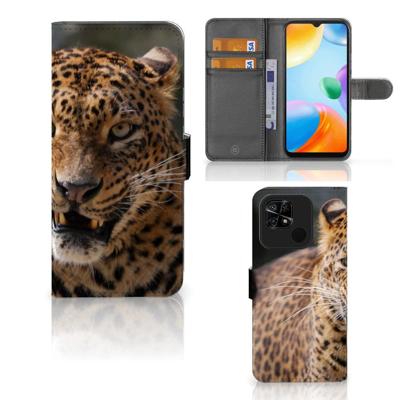 Xiaomi Redmi 10C | Telefoonhoesje | Met pasjeshouder | Luipaard Xiaomi Redmi 10C | Telefoonhoesje | Met pasjeshouder | Luipaard