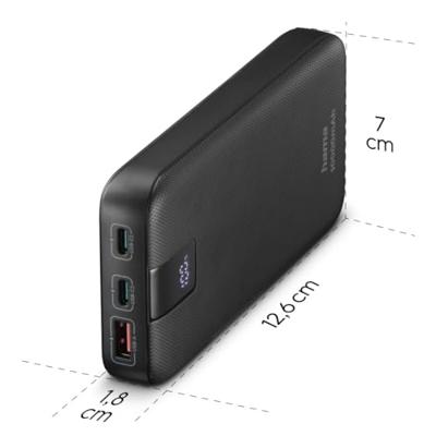 Hama PD 10 Power Pack 10000 mAh 3 Outputs 2x USB-C 1x USB-A Powerbank Grijs - thumbnail