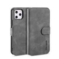 Dg. MING retro olie kant horizontale flip case met houder & kaartsleuven & portemonnee voor iPhone 11 Pro (grijs) - thumbnail