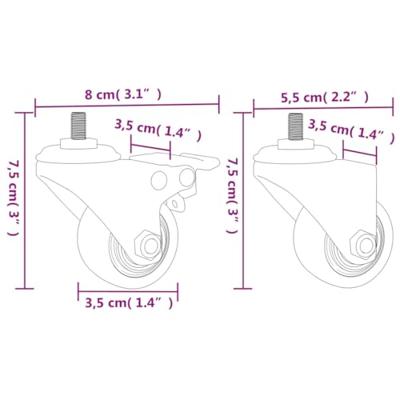 VidaXL Zwenkwielen 4 stuks 35 mm ijzer zwart