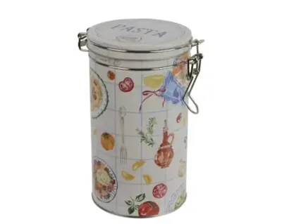 Kaemingk Opbergblik blik 17 cm blik wit met opdruk