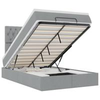 Ottoman bed met matras 120x200cm stof lichtgrijs - thumbnail