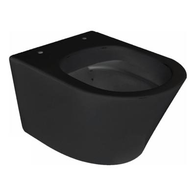 Wandcloset Wiesbaden Vesta Rimless 52 cm Mat Zwart (Excl. zitting)