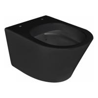 Wandcloset Wiesbaden Vesta Rimless 52 cm Mat Zwart (Excl. zitting) - thumbnail