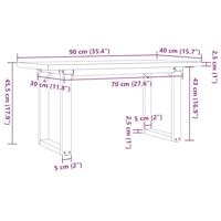 Salontafel O-frame 90x40x45,5 cm grenenhout en staal - thumbnail